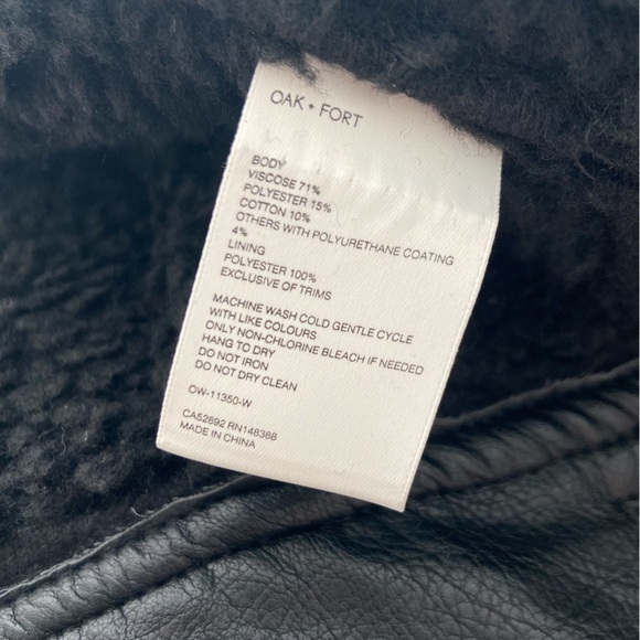 NWOT - Oak + Fort OVERSIZED SHERPA AVIATOR JACKET - Small - Picture 9 of 12